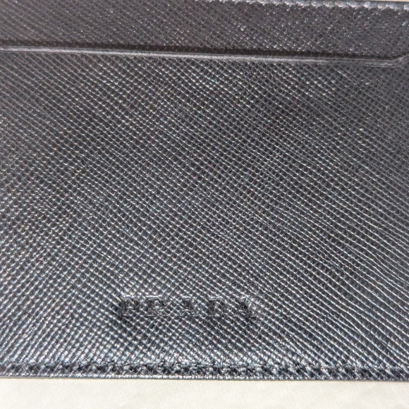 PRADA Saffiano Card Holder/Wallet Black Vintage EUC COA - Picture 1 of 7